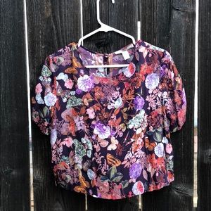 Cropped Floral Blouse